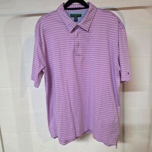 Tommy Hilfiger Golf Men's‎ Purple White Stripe Polo Shirt Size XXL Summer Preppy